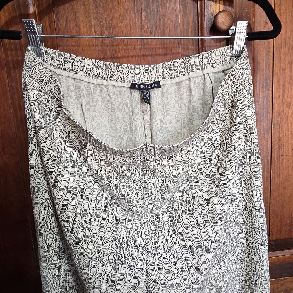 Eileen Fisher Ecru Broken Chevron Pattern Wide Cr… - image 4